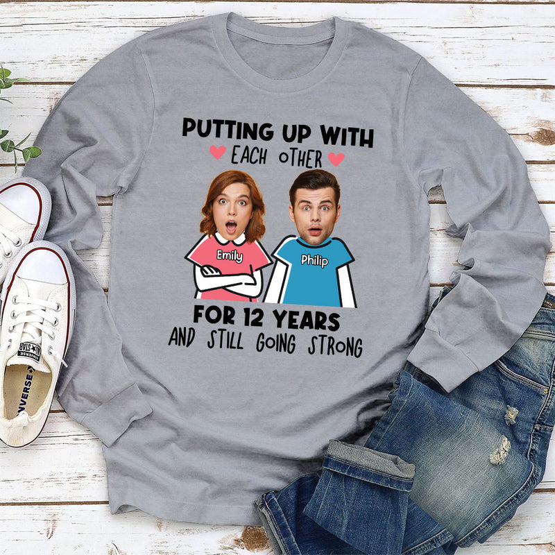 Couple Putting Up With - Personalized Custom Long Sleeve T-shirt