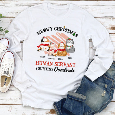 Meowy Christmas Human - Personalized Custom Long Sleeve T-shirt