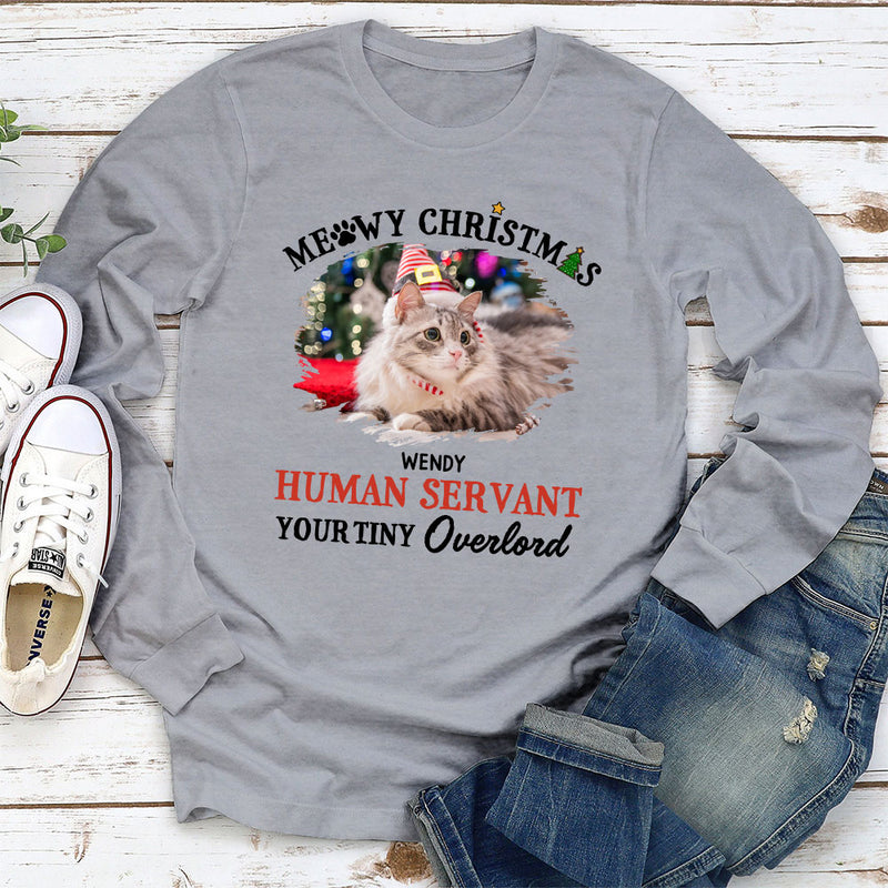 Meowy Christmas Human - Personalized Custom Long Sleeve T-shirt