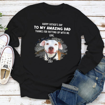 Dog Thanks For Dad 2 - Personalized Custom Long Sleeve T-shirt