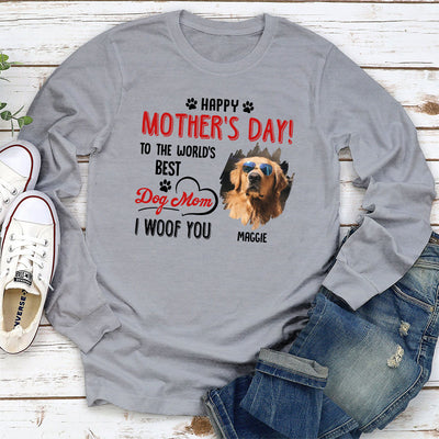 Dog Mom I Woof You - Personalized Custom Long Sleeve T-shirt