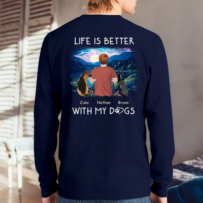 Better With Dogs - Personalized Custom Long Sleeve T-shirt