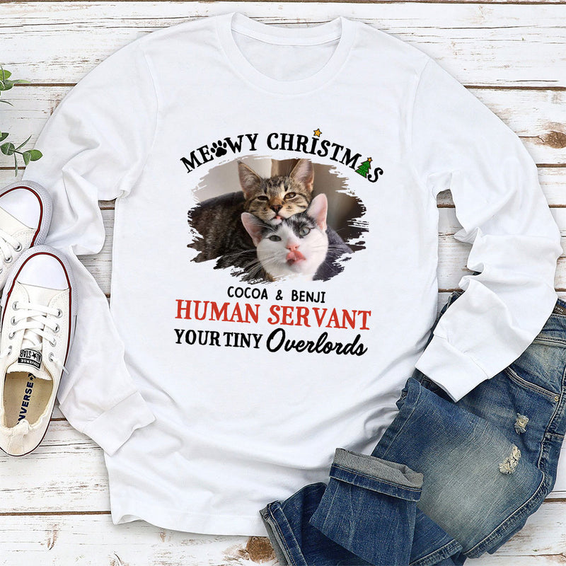 Meowy Christmas Human - Personalized Custom Long Sleeve T-shirt