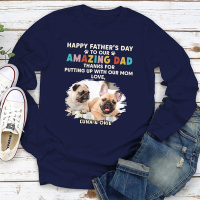 Thanks For Our Amazing Dad - Personalized Custom Long Sleeve T-shirt