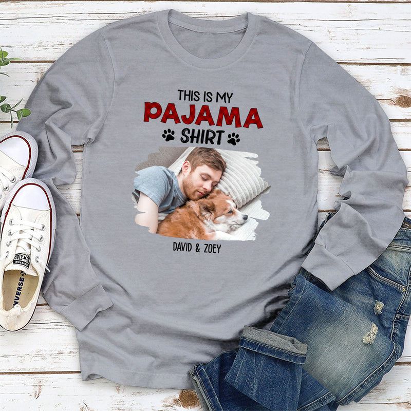 Sleeping Pajama Shirt Photo - Personalized Custom Long Sleeve T-shirt