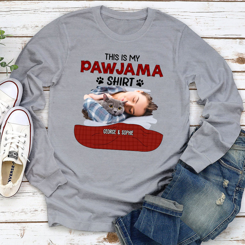 Pajama Shirt Version 3 Photo - Personalized Custom Long Sleeve T-shirt