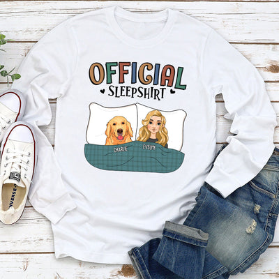 Official Sleepshirt With Pets - Personalized Custom Long Sleeve T-shirt