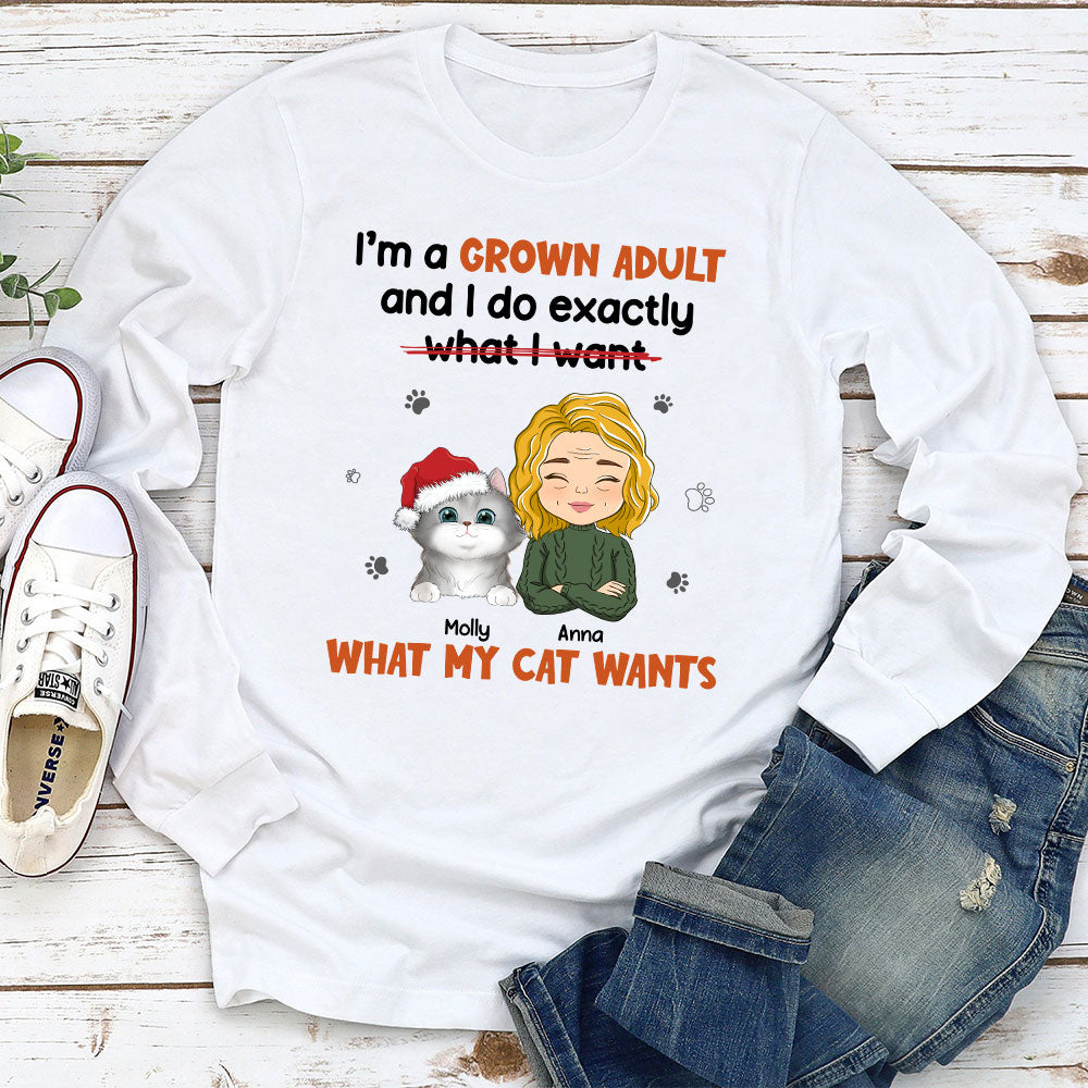 What My Cat Wants - Personalized Custom Long Sleeve T-shirt
