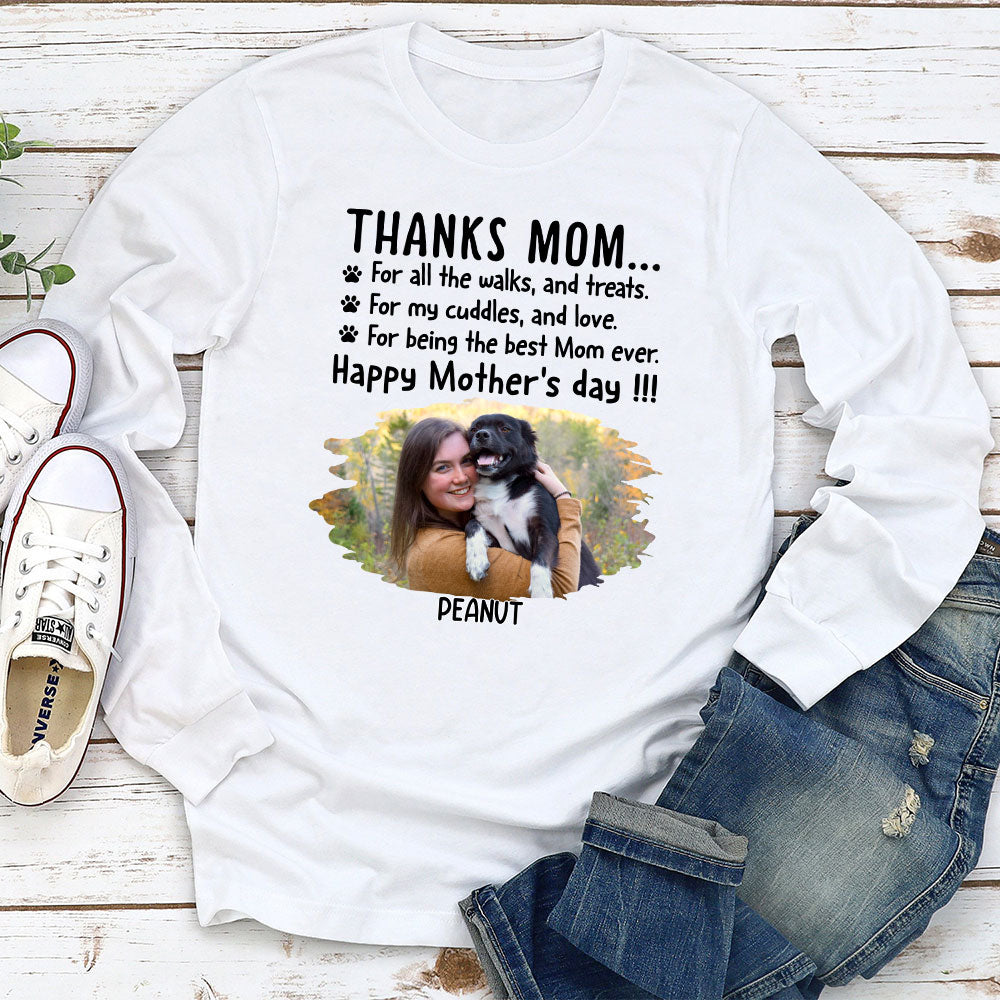 Thanks Mom Photo - Personalized Custom Long Sleeve T-shirt