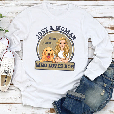 A Woman Loves Pets - Personalized Custom Long Sleeve T-shirt