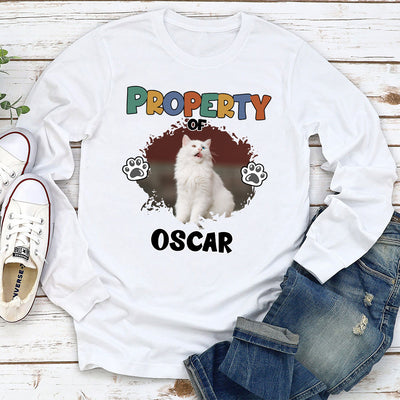 Property Of My Cat - Personalized Custom Long Sleeve T-shirt