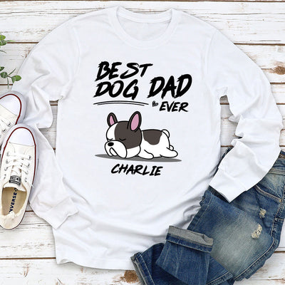 My Best Dog Dad Is - Personalized Custom Long Sleeve T-shirt