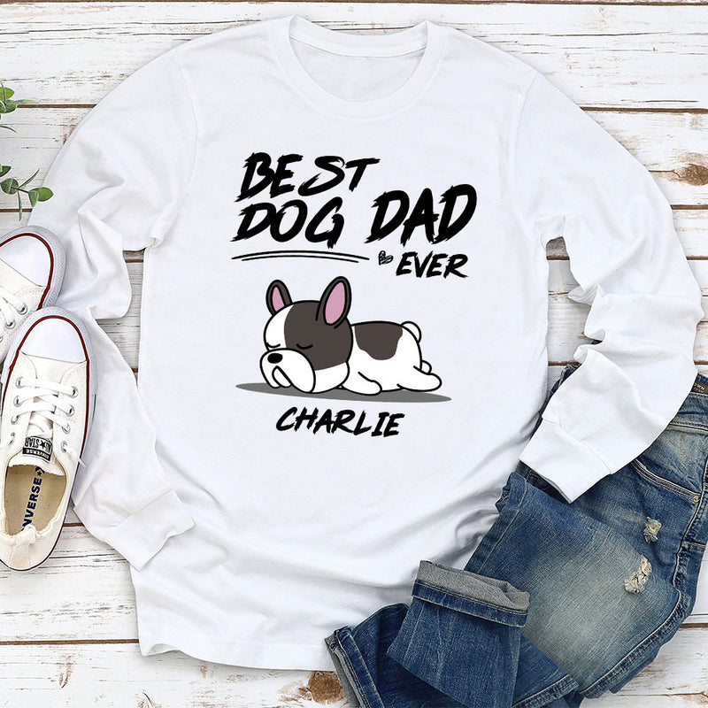 My Best Dog Dad Is - Personalized Custom Long Sleeve T-shirt