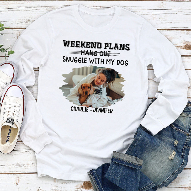 Hang Out Or Snuggle Photo - Personalized Custom Long Sleeve T-shirt