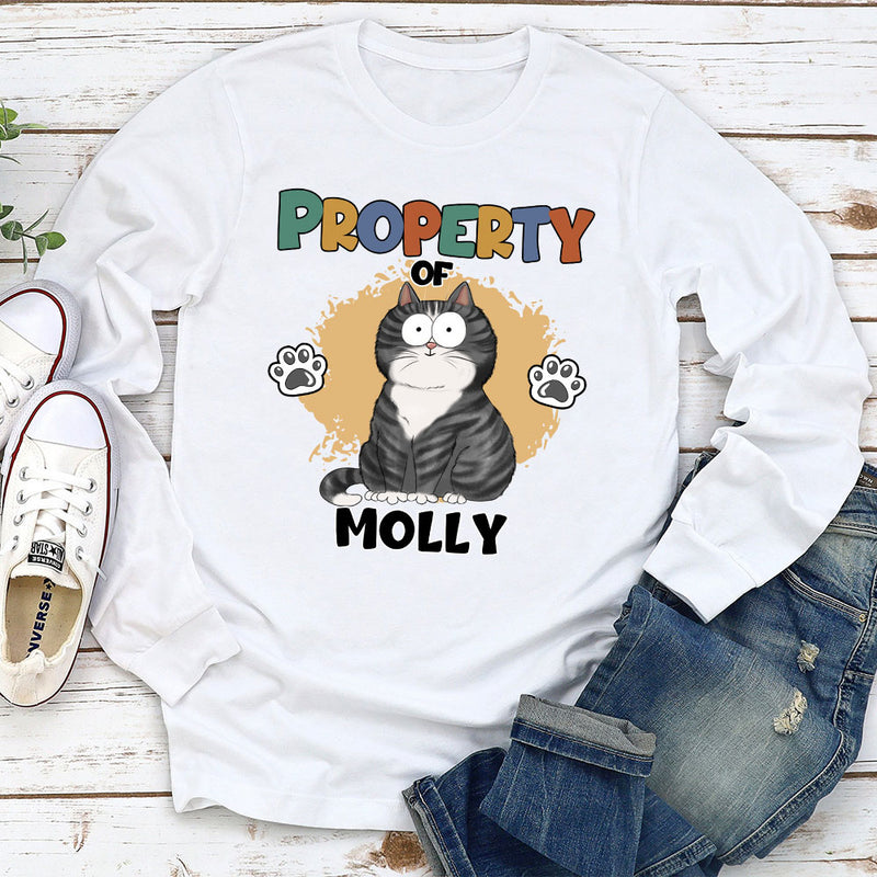 Property Of My Cat - Personalized Custom Long Sleeve T-shirt