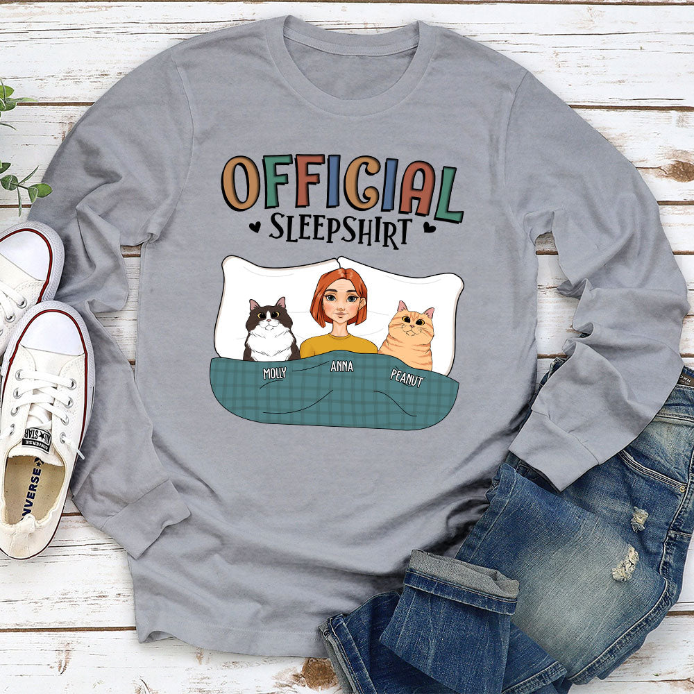 Official Sleepshirt With Pets Personalized Dog Parent Life Custom Long Sleeve Shirt