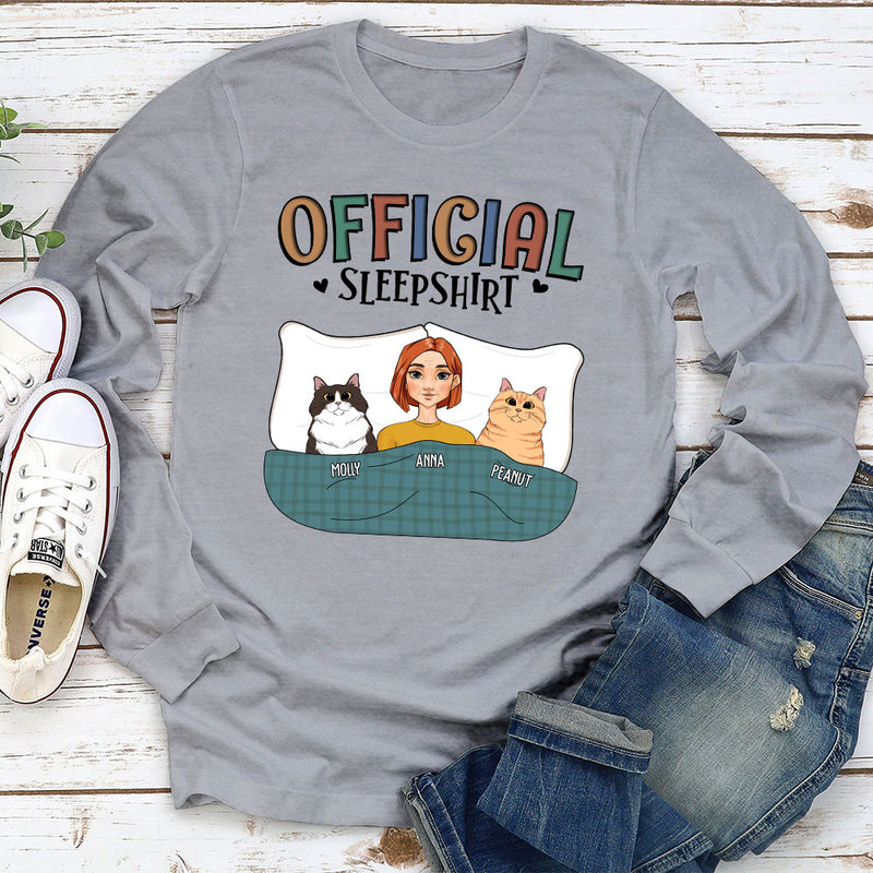 Official Sleepshirt With Pets - Personalized Custom Long Sleeve T-shirt