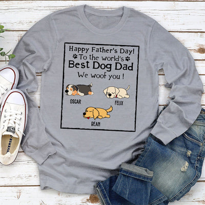 Woof Best Dog Dad - Personalized Custom Long Sleeve T-shirt