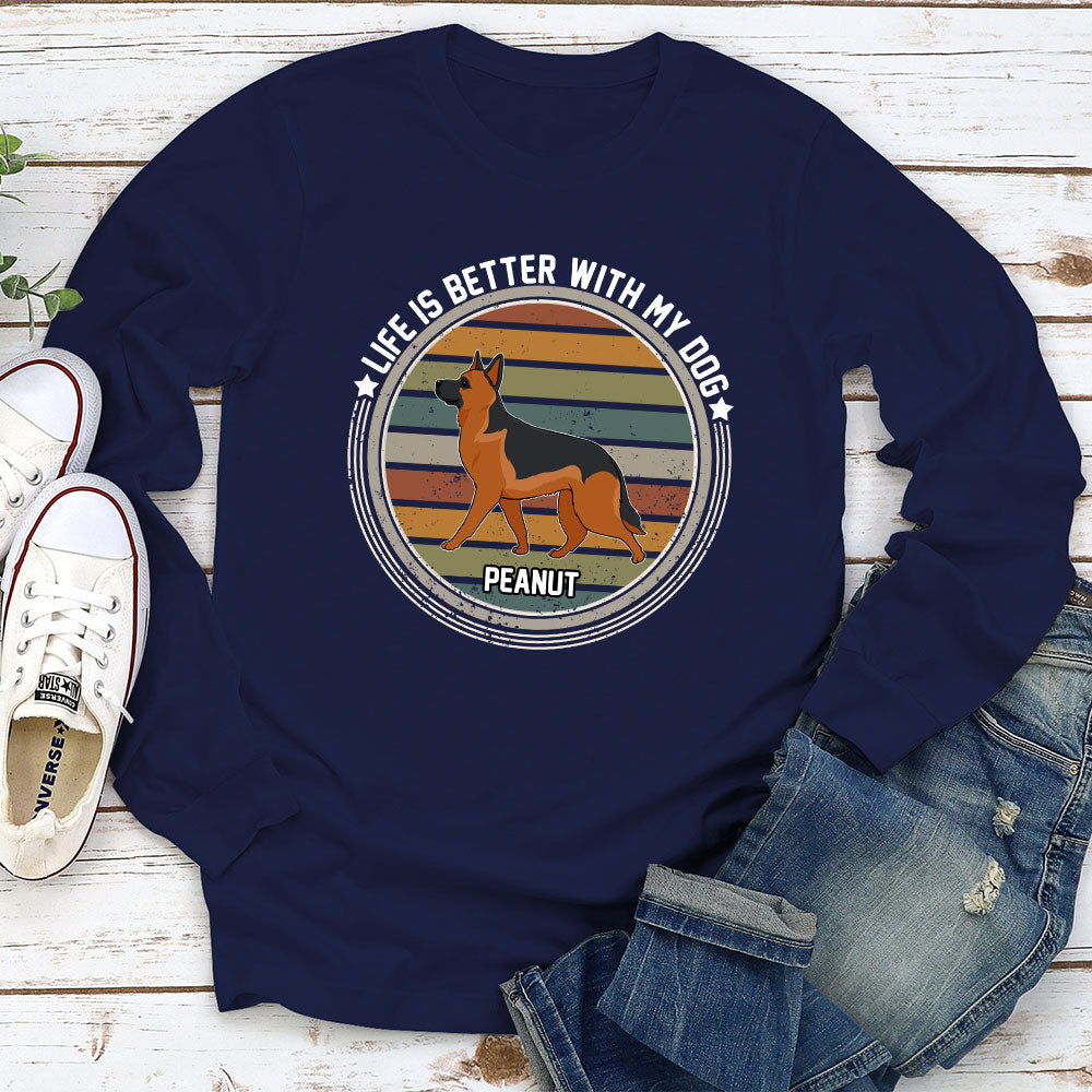 Better One With My Dog - Personalized Custom Long Sleeve T-shirt