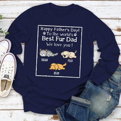 Best Fur Dad - Personalized Custom Long Sleeve T-shirt