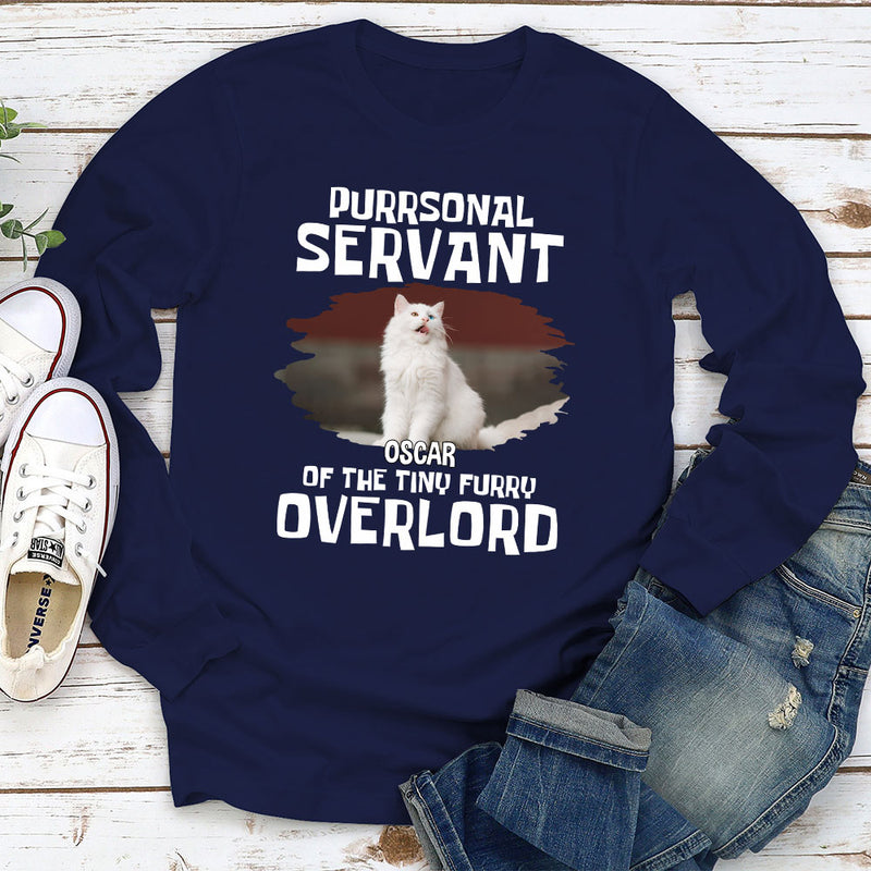 Cats Purrsonal Servant - Personalized Custom Long Sleeve T-shirt