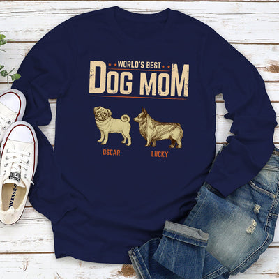 Best Dog Dad Vintage - Personalized Custom Long Sleeve T-shirt