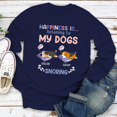 Listening To Dog Snoring - Personalized Custom Long Sleeve T-shirt