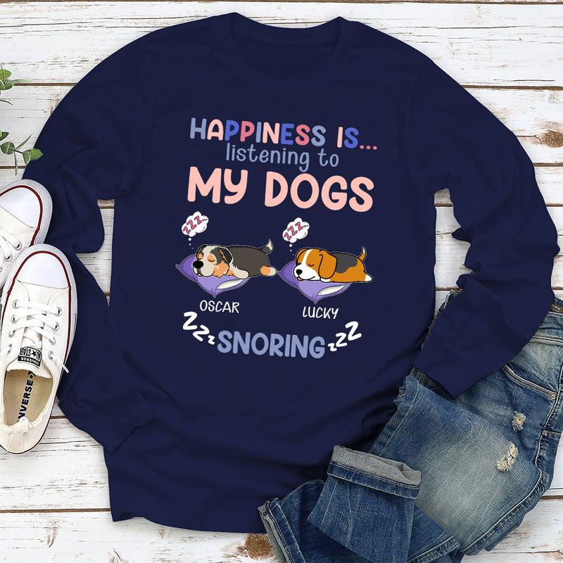 Listening To Dog Snoring - Personalized Custom Long Sleeve T-shirt