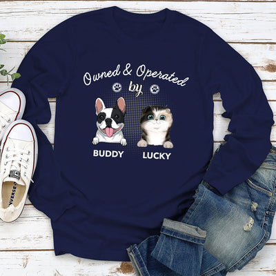 Operated By Pet - Personalized Custom Long Sleeve T-shirt