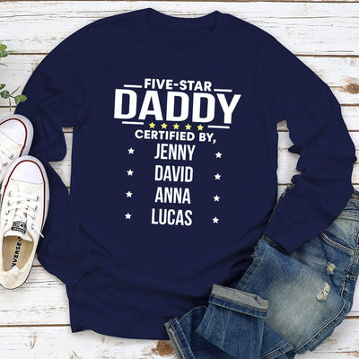 Five Star Grandpa - Personalized Custom Long Sleeve T-shirt