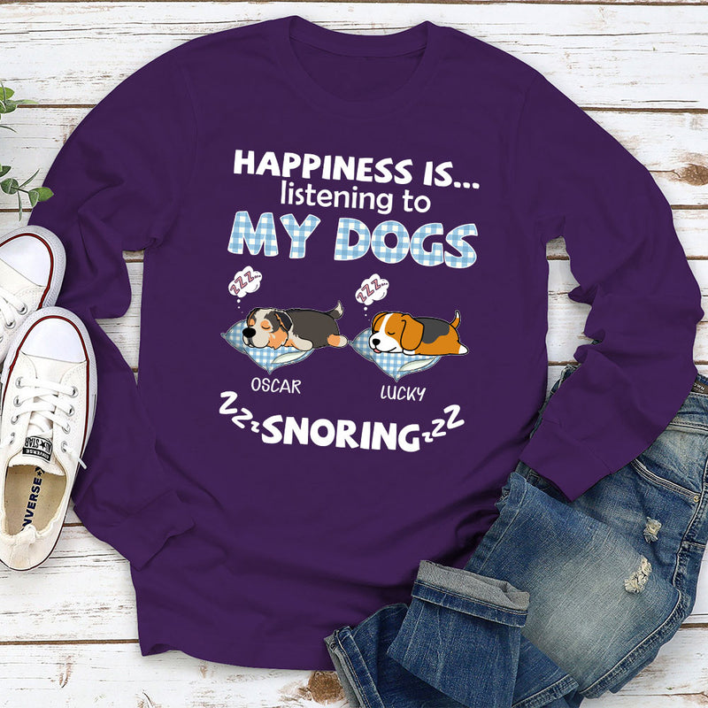 My Dog Snoring - Personalized Custom Long Sleeve T-shirt