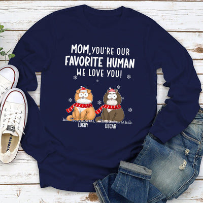 Christmas Favorite Human - Personalized Custom Long Sleeve T-shirt