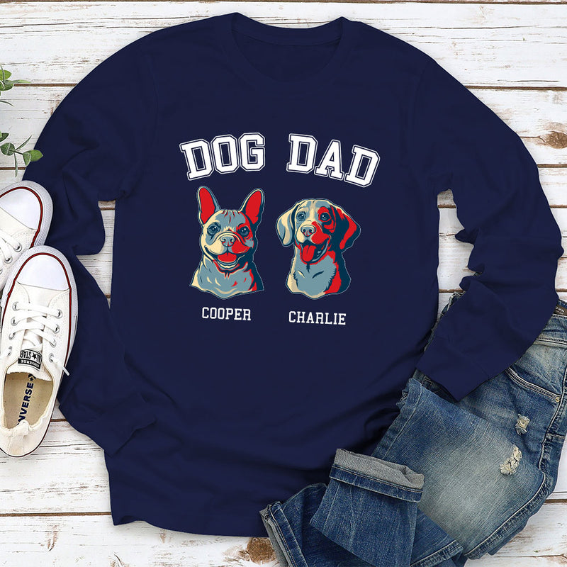 Basic Dog Dad - Personalized Custom Long Sleeve T-shirt