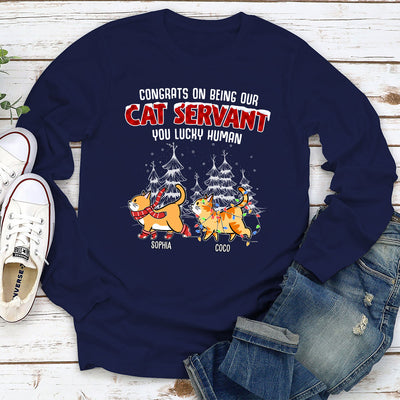 Lucky To Be Cat Servant - Personalized Custom Long Sleeve T-shirt