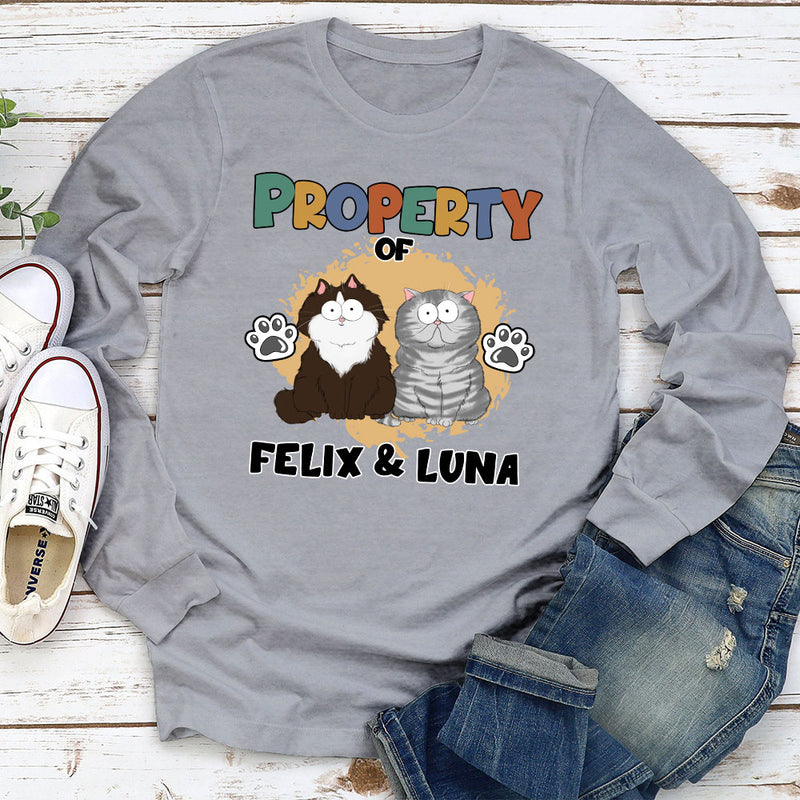 Property Of My Cat - Personalized Custom Long Sleeve T-shirt