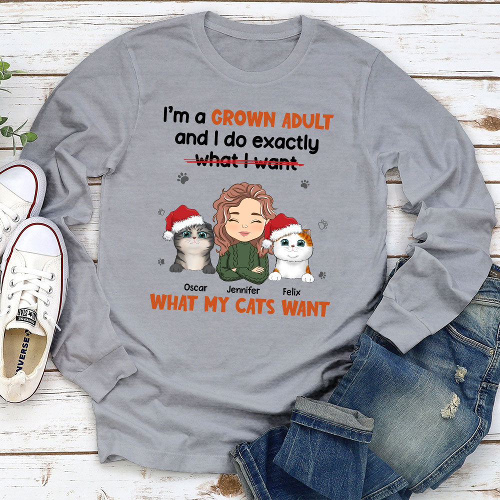What My Cat Wants - Personalized Custom Long Sleeve T-shirt