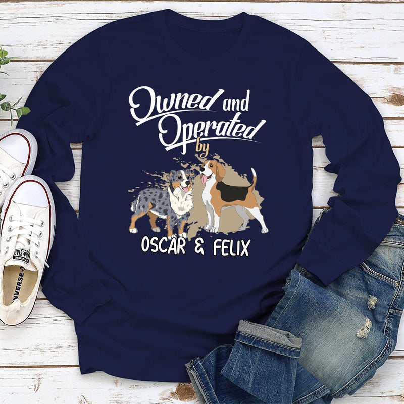 Operated By My Furbaby - Personalized Custom Long Sleeve T-shirt