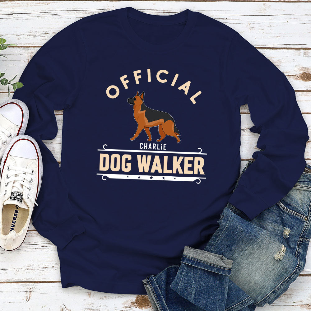 Official Dog Walker - Personalized Custom Long Sleeve T-shirt