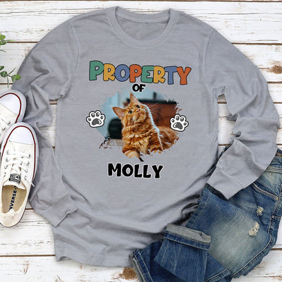 Property Of My Cat - Personalized Custom Long Sleeve T-shirt