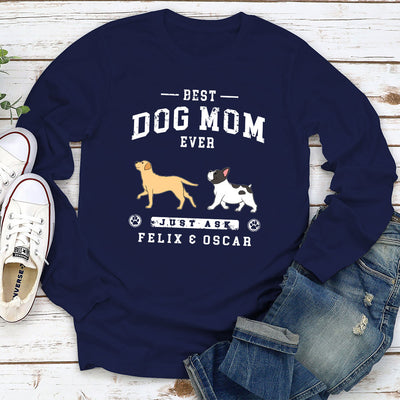 The Best Dog Dad - Personalized Custom Long Sleeve T-shirt