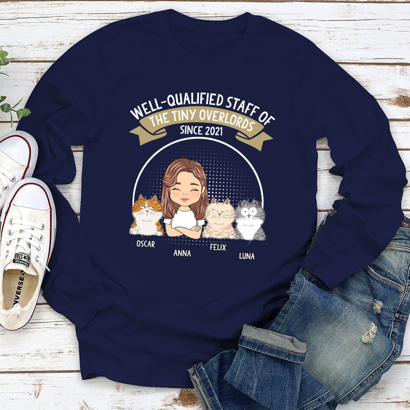 Well Qualified Cat Staff - Personalized Custom Long Sleeve T-shirt
