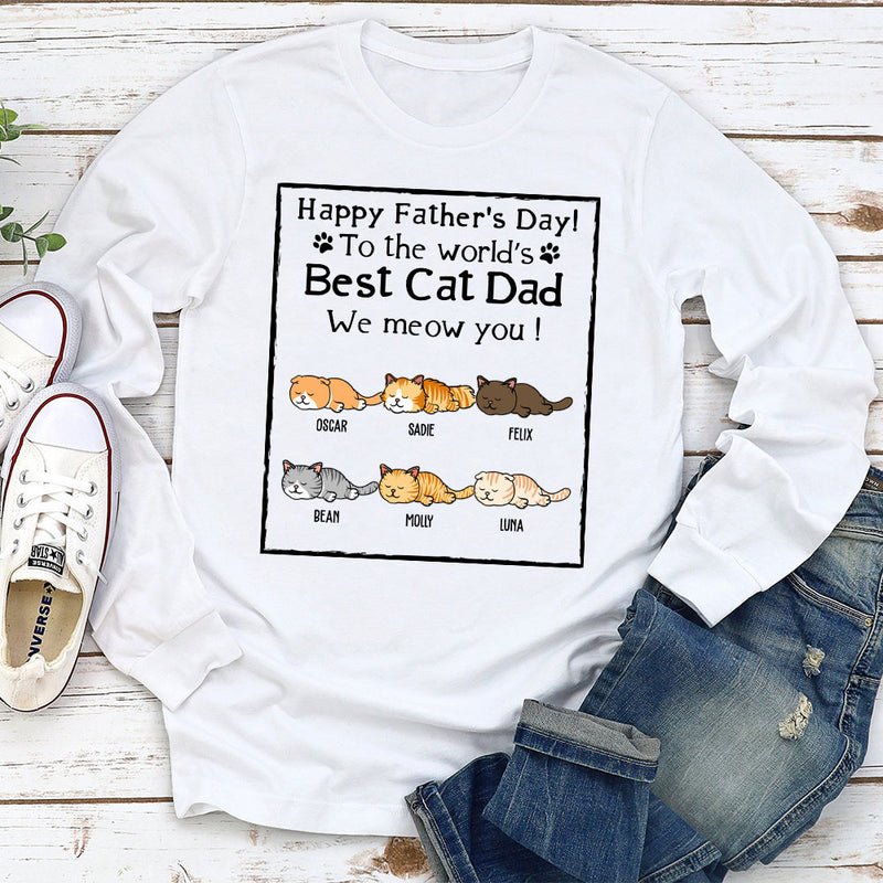 Best Cat Dad - Personalized Custom Long Sleeve T-shirt