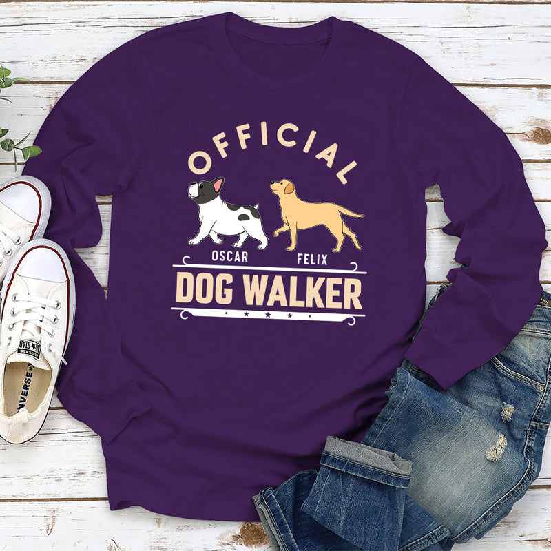 Official Dog Walker - Personalized Custom Long Sleeve T-shirt