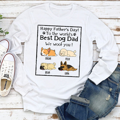 Woof Best Dog Dad - Personalized Custom Long Sleeve T-shirt