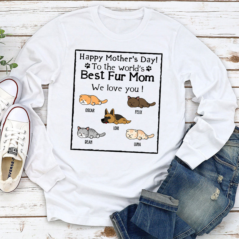 Best Cat And Dog Mom - Personalized Custom Long Sleeve T-shirt