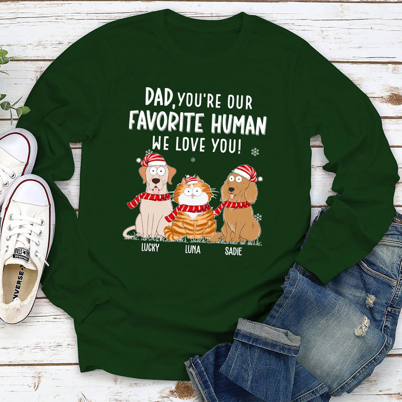 Christmas Favorite Human - Personalized Custom Long Sleeve T-shirt