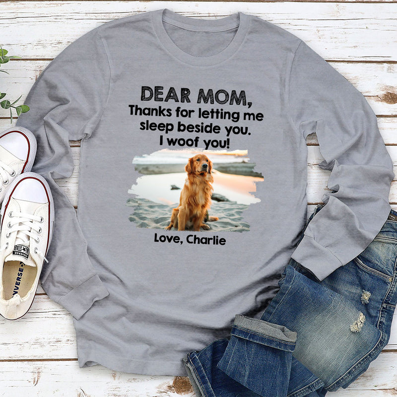 Sleep Beside Dog 2 - Personalized Custom Long Sleeve T-shirt