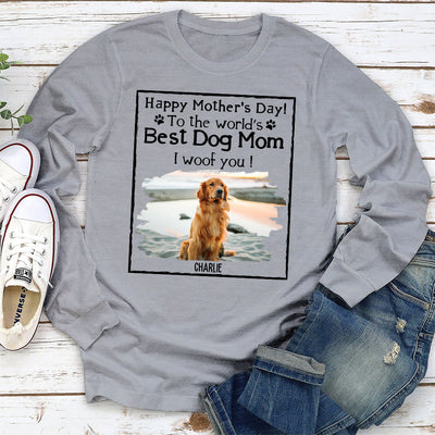 Woof Best Dog Mom - Personalized Custom Long Sleeve T-shirt