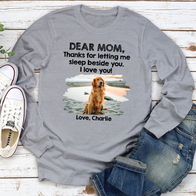 Sleep Beside Pet - Personalized Custom Long Sleeve T-shirt