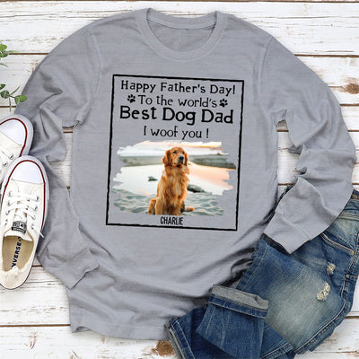 Woof Best Dog Dad - Personalized Custom Long Sleeve T-shirt